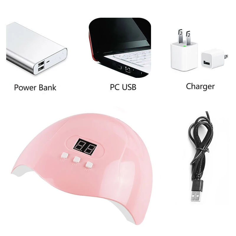 

Arte Clavo 54W/6W Nail Dryer Machine UV LED Lamp Portable Micro USB Cable Home Use UV Gel Varnish Dryer Lamp Nail Art Tools