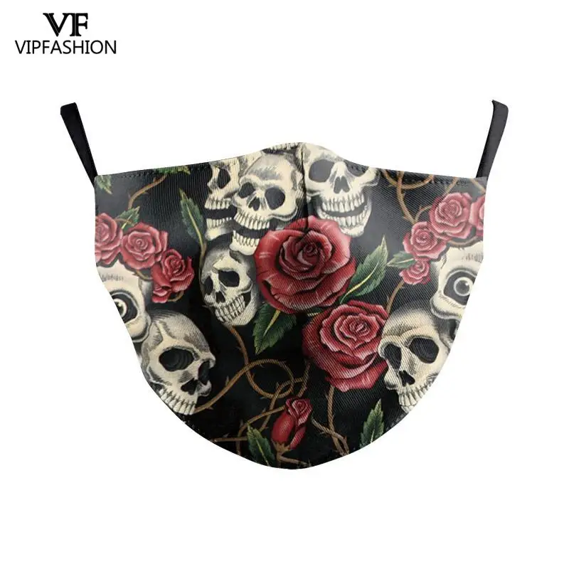 VIP модное взрослых печать маска для лица с принтом черепа pm2.5 пылезащитный
