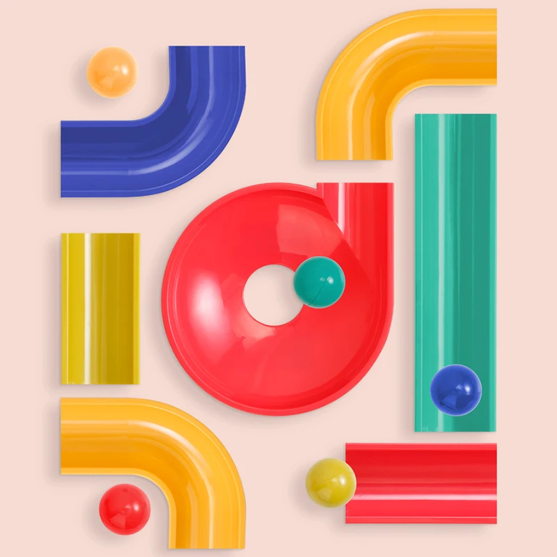 Beiens Building Block Toys for Children 178PCS Marble Race Run DIY Blocks Ball Maze Track Brick Kids Educational Toy Indoor Game | Игрушки и