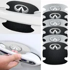 4 шт. защитная пленка на дверную ручку автомобиля, наклейка в полоску для Infiniti FX35 Q50 Q30 ESQ QX50 QX60 QX70 EX JX35 G35 G37 EX3 Style