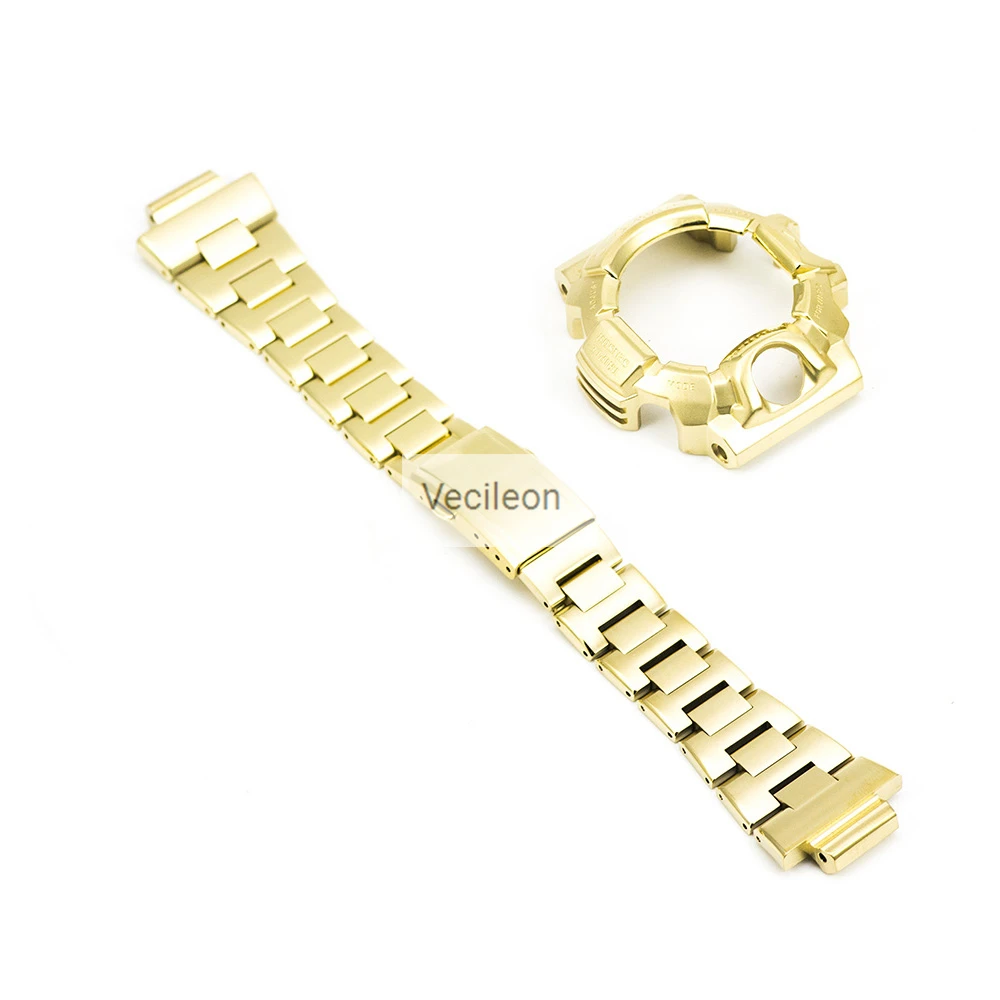 Черный Камуфляжный ремешок для часов металлический корпус/чехол из нержавеющей