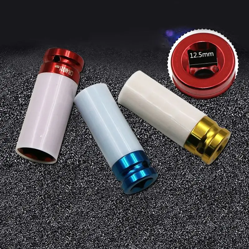 3Pcs Auto Car 1/2" 17mm/0.67in 19mm/0.75in 21mm/0.83in Alloy Thin Wall Wheel Nut Deep Impact Socket Drive Set Gift Box Repair - купить по
