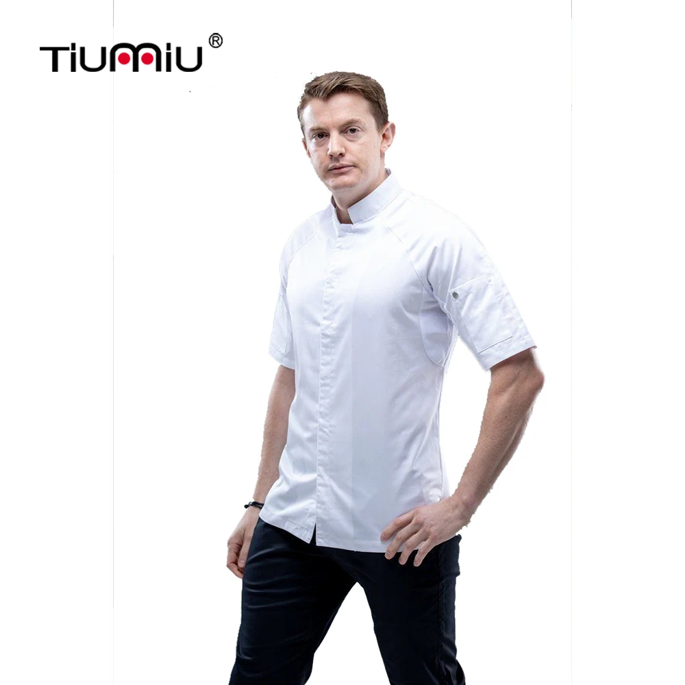 Униформа шеф повара из сетчатой ткани дышащая рубашка с коротким рукавом для