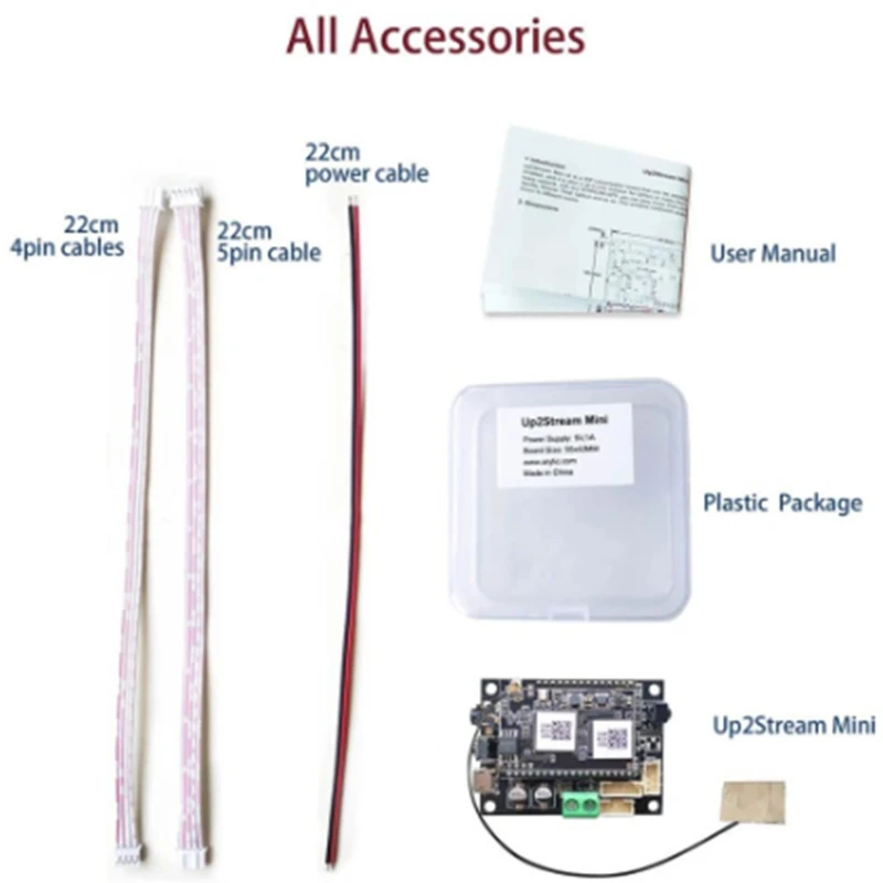 Up2Stream Mini V2 WiFi модуль приемника с Spotify Airplay DLNA 24Bit 192KHZ FLAC Multiroom Free Android IOS