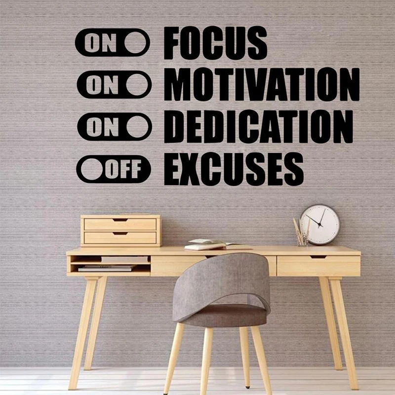 

Focus Office Wall Decor, Office Art Vinyl Sticker , Motivational Wall Decal, Make It Happen Office Wall Art Decoration 2290