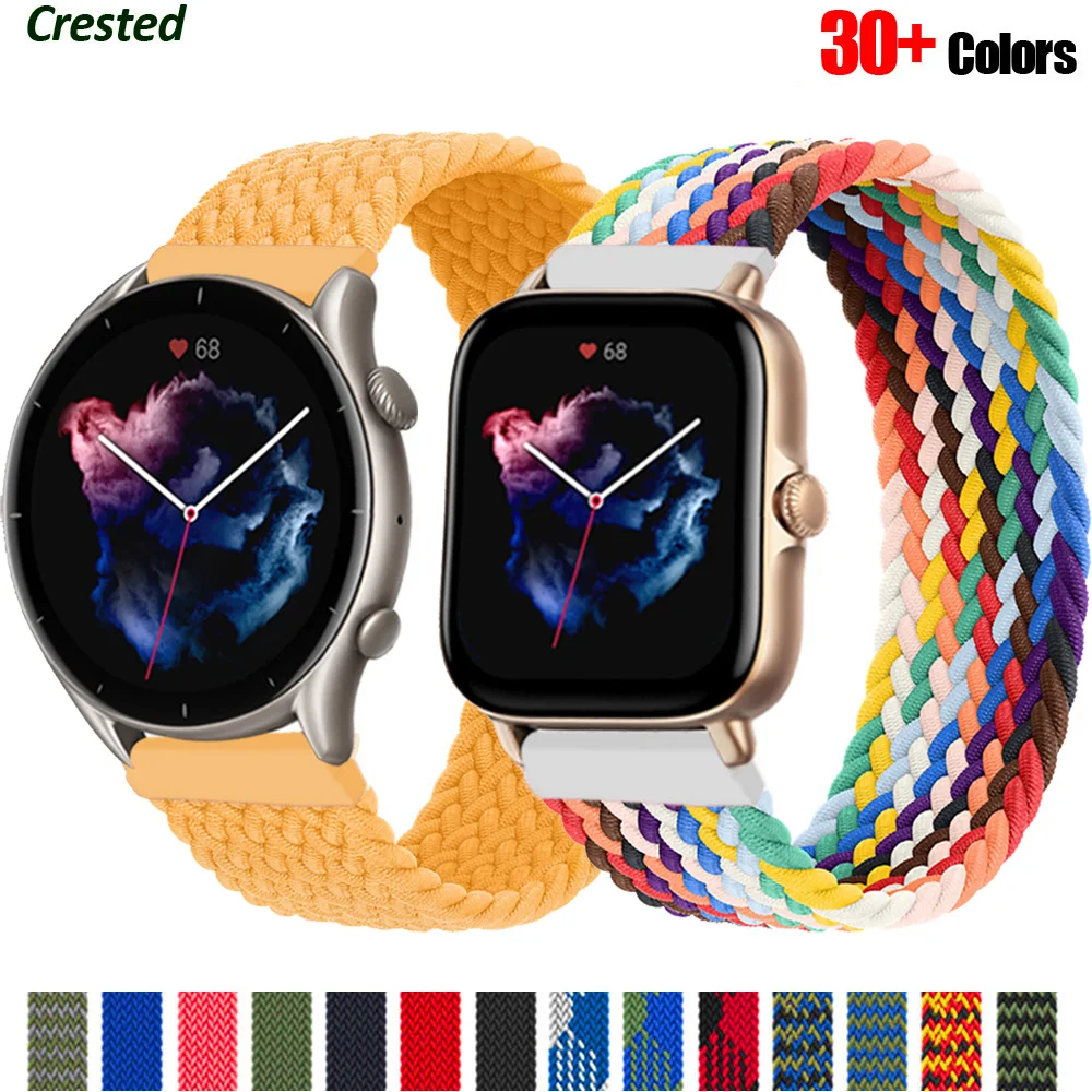 

Ремешок для смарт-часов Amazfit GTS/2/2e/3/GTS2 Mini/GTR/3/Pro/GTR2/eSIM/Amazfit Bip Stratos, эластичный браслет для часов, 20 мм/22 мм