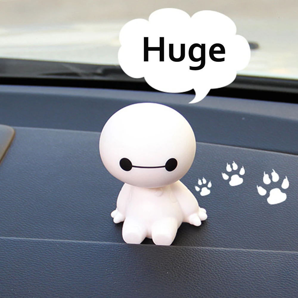 Мультяшный пластиковый робот Baymax Вибрирующая голова фигурка украшения для