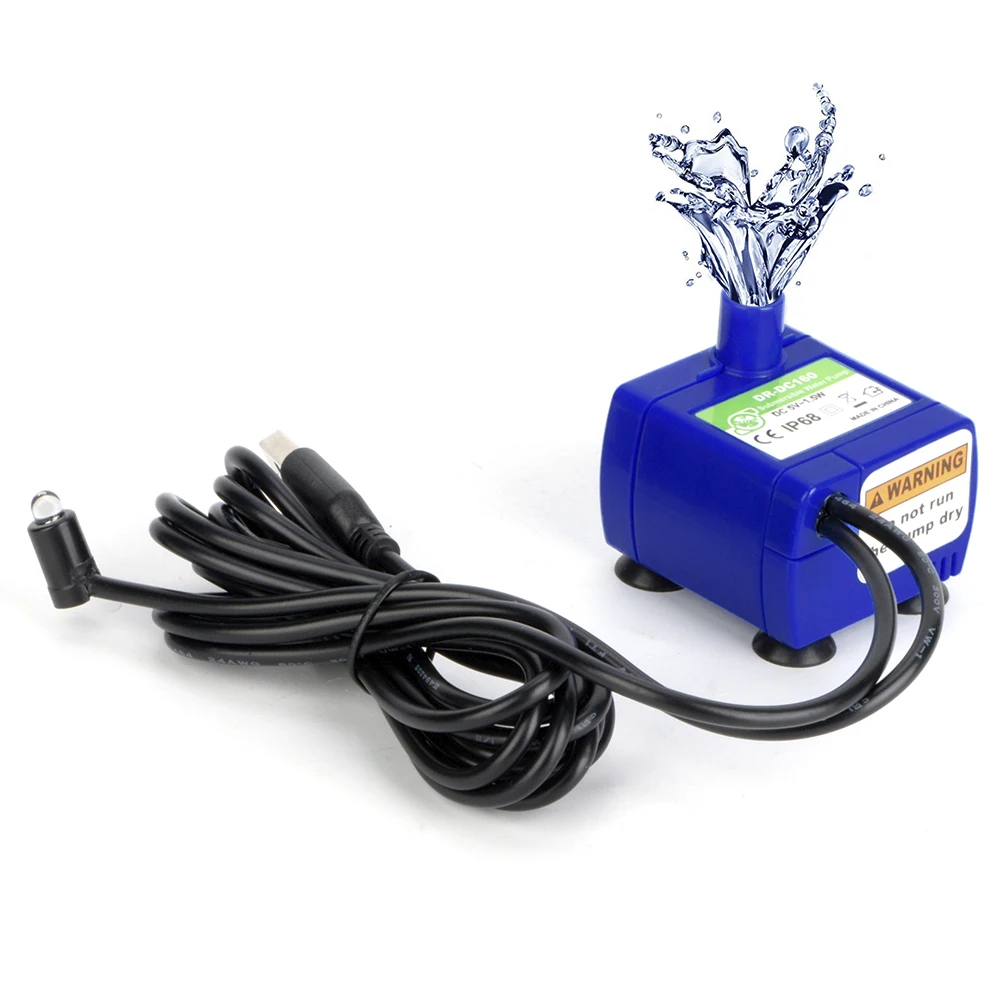 

Submersible Water Pump For Pet Fountain 5.9ft Power Cable Replacement Pump Pet Fountain USB Special Water Pump