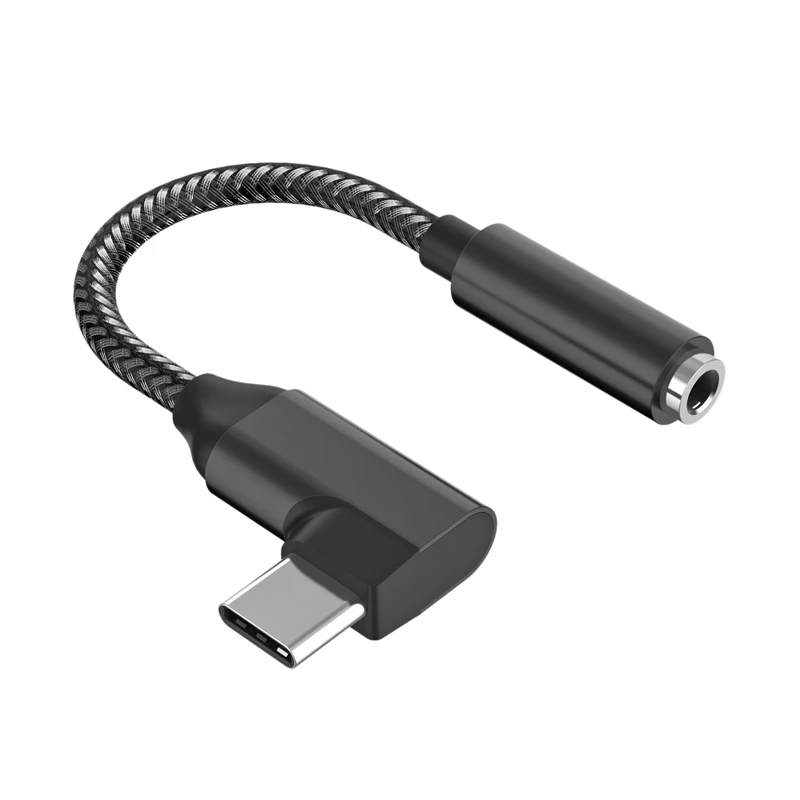 Кабель-Переходник USB C на 3 5 мм адаптеру головного телефона 90 градусов Type