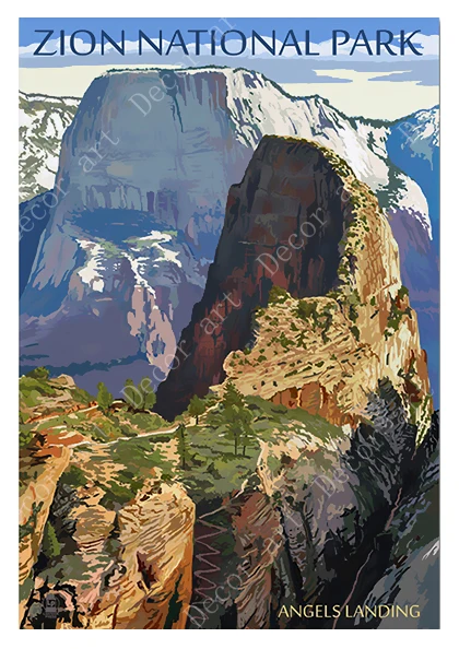 Постер на холсте с изображением национального парка спрингдейла Юта винтажные