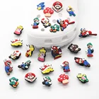 Аксессуары для обуви Марио из ПВХ, подвески для обуви, украшения для обуви, заготовки, браслета, детского подарка, 21 шт.
