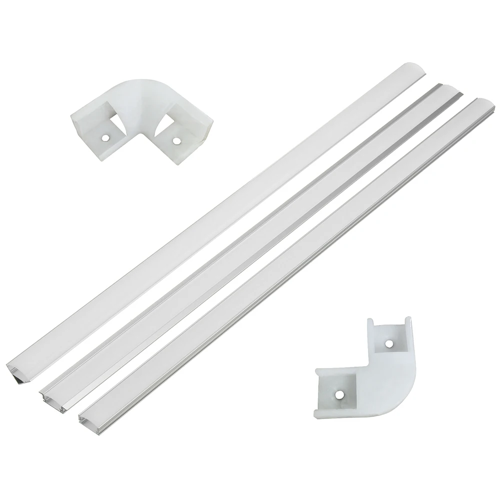 

6pcs 100cm U V YW Aluminium Channel Holder Corner Connector for LED Strip Light Bar Under Cabinet Night Lamp Kitchen 1.8cm Wide