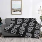 Вязаное крючком одеяло с черепом фланель Текстильный декор с принтом 