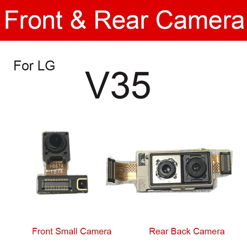 

Модуль основной камеры передней и задней камеры для LG V35 ThinQ V350ULM, маленькая задняя и большая камера, гибкий кабель, запасные части, хорошо раб...