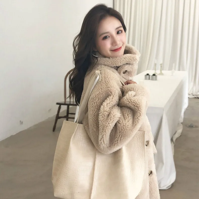 100% wool coat women winter woman parkas long Sheep Shearling fashion coats female jacket women's clothes doudoune 2020 WPY1969