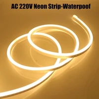 neon strip eu 220v waterproof outdoor garden lighting whitewarm white 2835 120ledsm ribbon tape flexible led strip night lamp