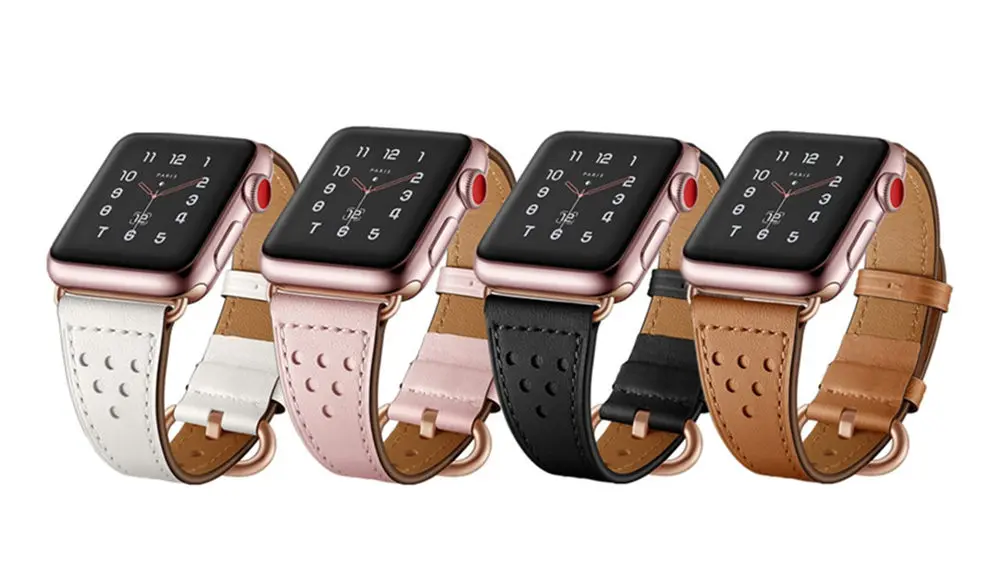 Настоящий Кожаный ремешок для apple watch band 42 мм 38 мм iWatch 4 band 44 мм 40 мм роскошный браслет ремешок для apple watch 4 3 2 1