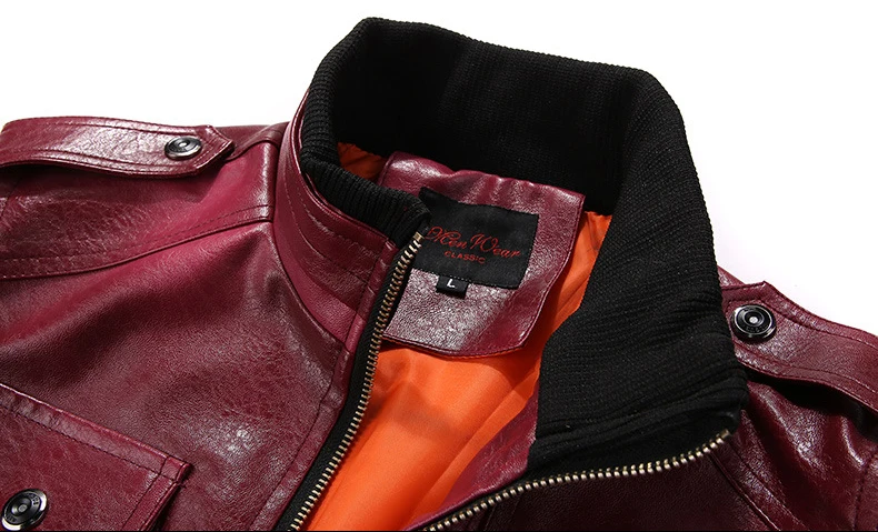 

Motorcycle Biker Jackets Leather Coats Men Fashion Military Jacket Slim Fit 2020 Spring Autumn PU Coat Male Stand Collar HX488