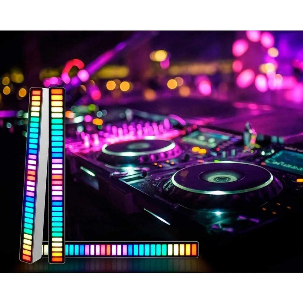 

RGB Voice-Activated Pickup Rhythm Colorful Light 32 Bit Music Level Indicator Creative Sound Control Ambient Light Car LED Light