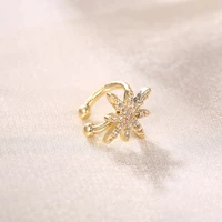 new metal diamond snowflake shape ear clip fashion trend party popular personality girl creative earring jewelry birthday gifts