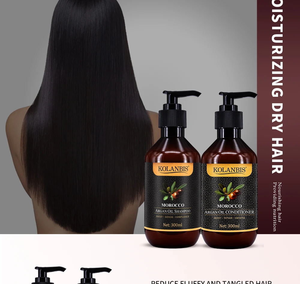 Hair Straighten Shampoo Hair Smooth Conditioner Glossing Moroccan Argan Oil Keratin Hair Treatment Anti Frizz Hair Moisturizer