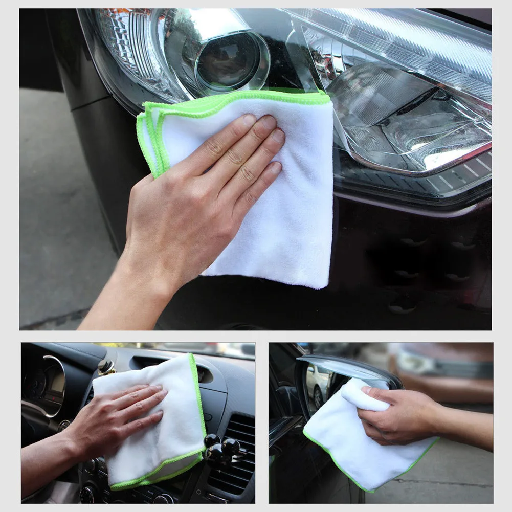 

Waxing Towel White Glass Microfiber Polishing 6Pcs Set Care Chrome Cloth