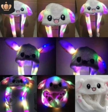 Забавная движущаяся шапка с кроличьими ушками милая воздушной подушкой