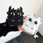 Мультяшный черный белый чехол с динозавром для Huawei Freebuds 3, зарядная коробка, мягкий силиконовый защитный чехол для беспроводных bluetooth-наушников