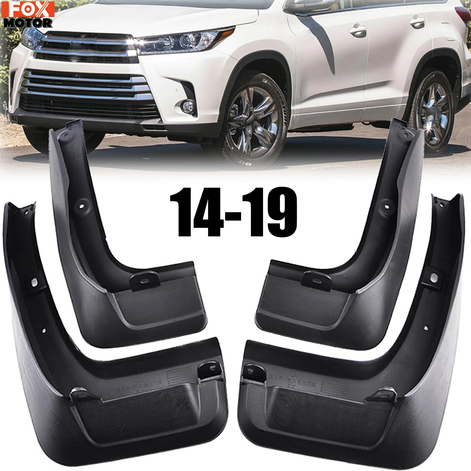 

4Pcs Set For Toyota Highlander Kluger XU50 2014 - 2018 2014 2015 2016 2017 Mud Flaps Mudflaps Splash Guards Front Rear Mudguards