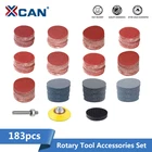 XCAN 183 шт. 2-Дюймовая шлифовальная бумага, зернистость 60-7000 с крючком и петлей, абразивная шлифовальная бумага, используется для полировальных инструментов, шлифовальный диск