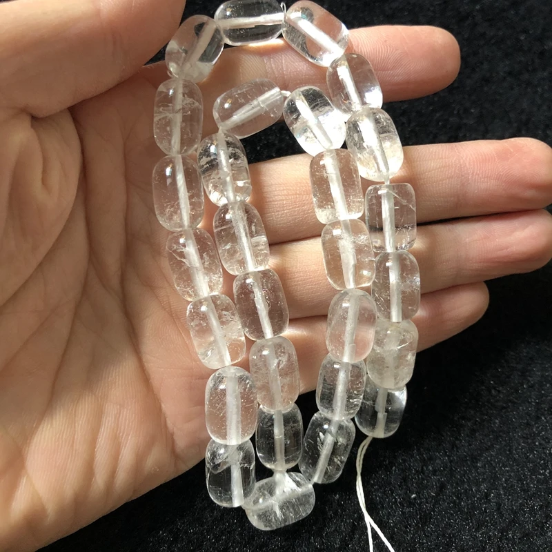 Настоящий Прозрачный Кварцевый Кристалл бусины 10х14мм баррель естественное