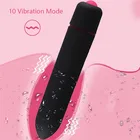 Мини-вибратор для девочек, пуля Вибрирующая яйцо, 10 скоростей, секс-игрушка для женщин, вагинальный вибратор для точки G, фаллоимитатор массажер-Стимулятор клитора