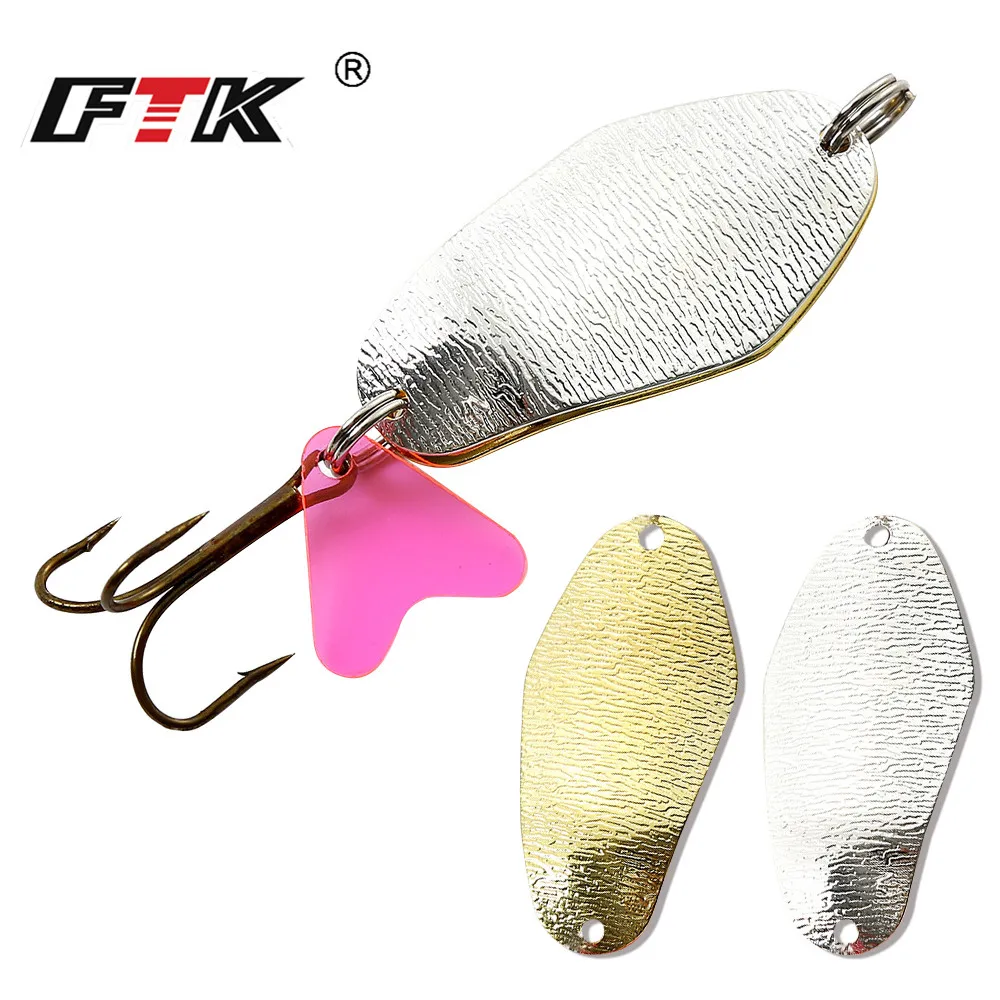 Ложка для спиннинга FTK 1Pce двойная железная приманка с крючками рыболовные
