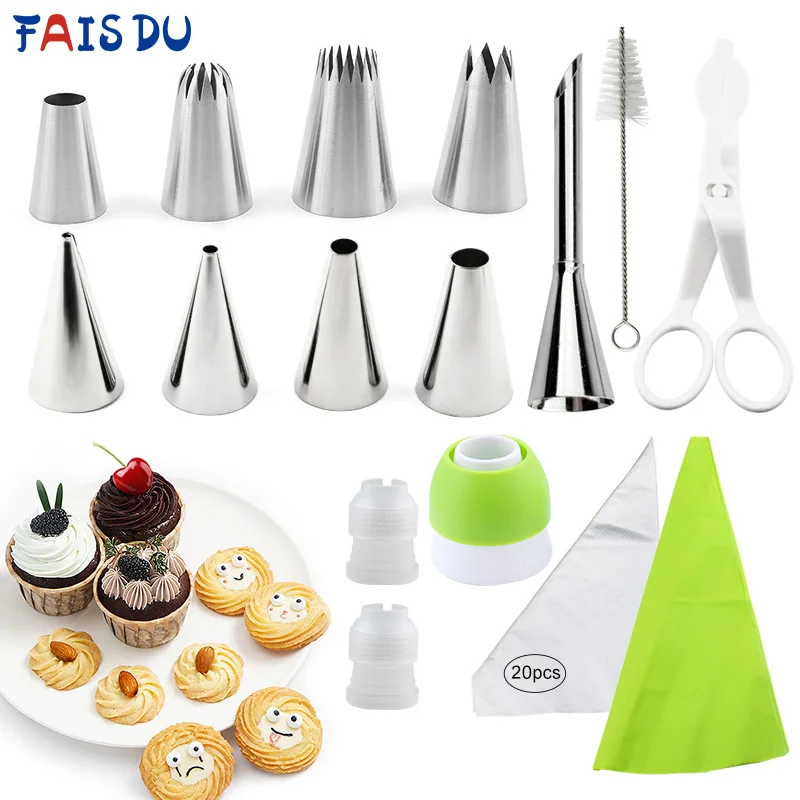 35pcs Russian Nozzles pastry Cream nozzles Set Syringe Nozzle Set Cakes Decoration Piping Tips Bag Cake decorations tools