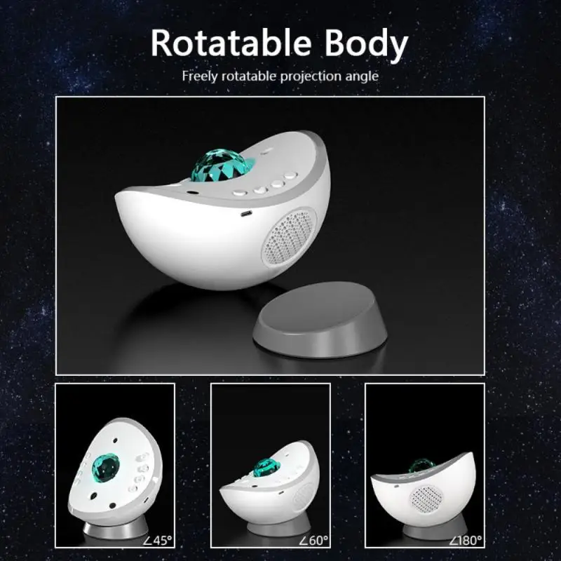 

Starry Sky Galaxy Projector Lamp USB Charging Bluetooth Music Night Light Water Wave Rotatable Projection Ocean Wave Night Light