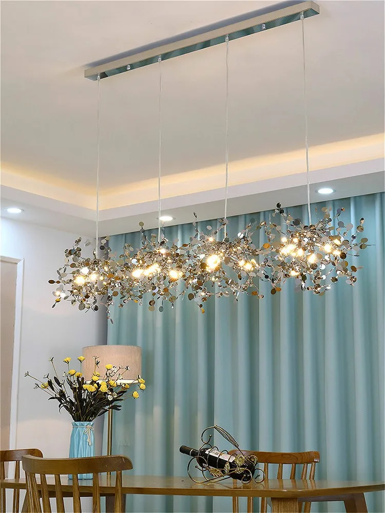 Moderna sala de iluminación LED de araña de acero inoxidable de la lámpara comedor candelabro de habitación de Bar de cocina decoración del hogar iluminación