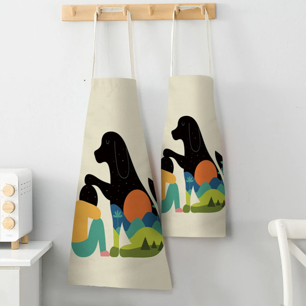 FYMX Kitchen Apron Cartoon Characters And Animals Play Games Parent-child Party Cooking Baking Supplies | Дом и сад