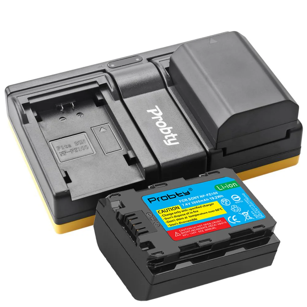 Аккумулятор для камеры 2x NP-FZ100 NP FZ100 NPFZ100 + двойное зарядное устройство Sony Alpha 9 A9 9R A9R