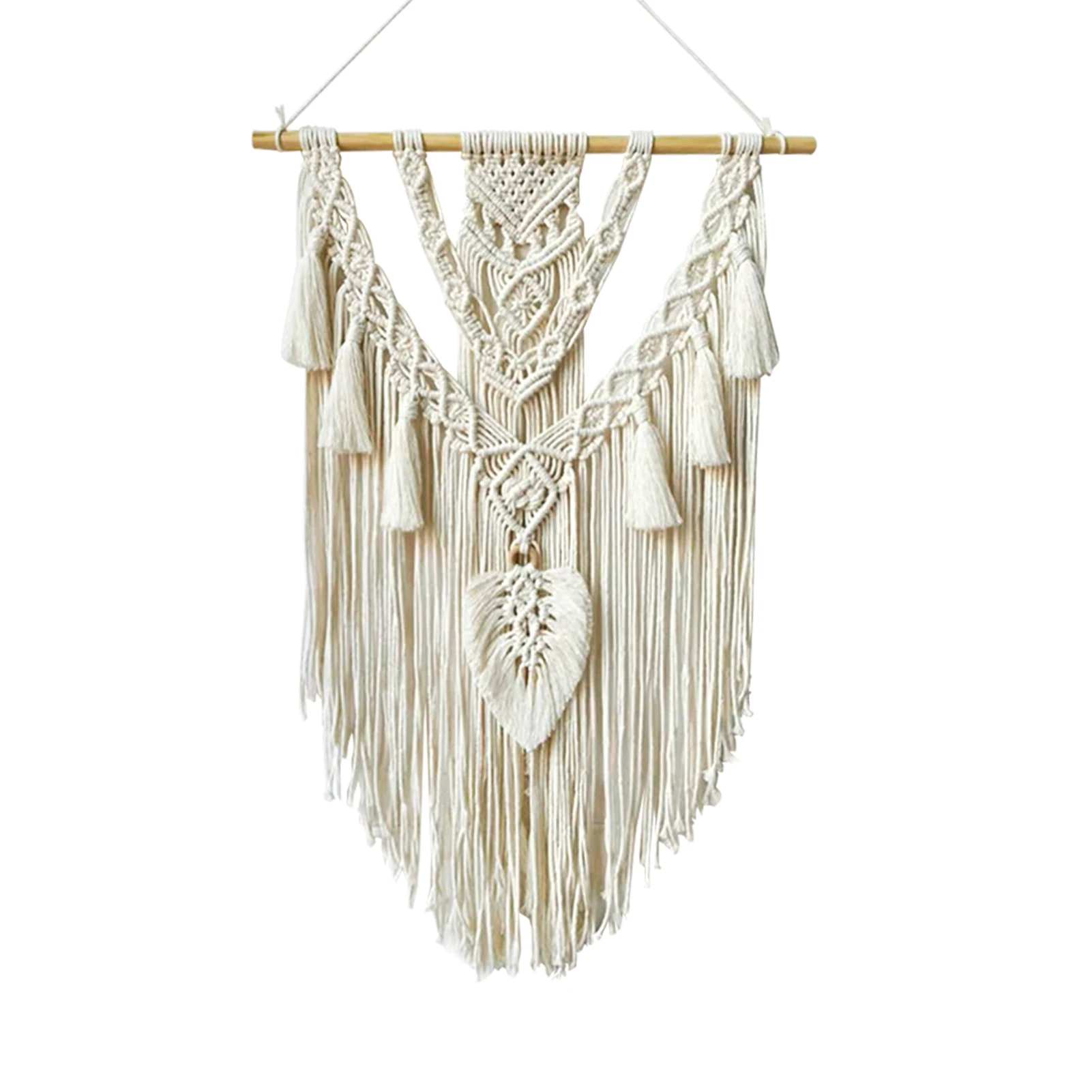 

DIY Door Hanging With Tassel Wall Tapestry Accessories Durable Birthday Gifts Hand Woven Home Decor Multi Purpose Leaf Shape