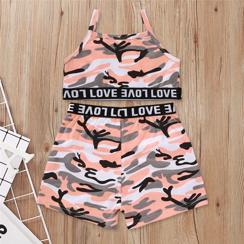 Комплект одежды для маленьких девочек из 2 предметов одежда топы без рукавов с