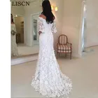 Женское свадебное платье It's yiiya, белое кружевное платье с открытыми плечами и юбкой годе на лето 2019