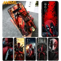 deadpool hero marvel for samsung galaxy s21 ultra plus note 20 10 9 8 s10 s9 s8 s7 s6 edge plus soft black phone case