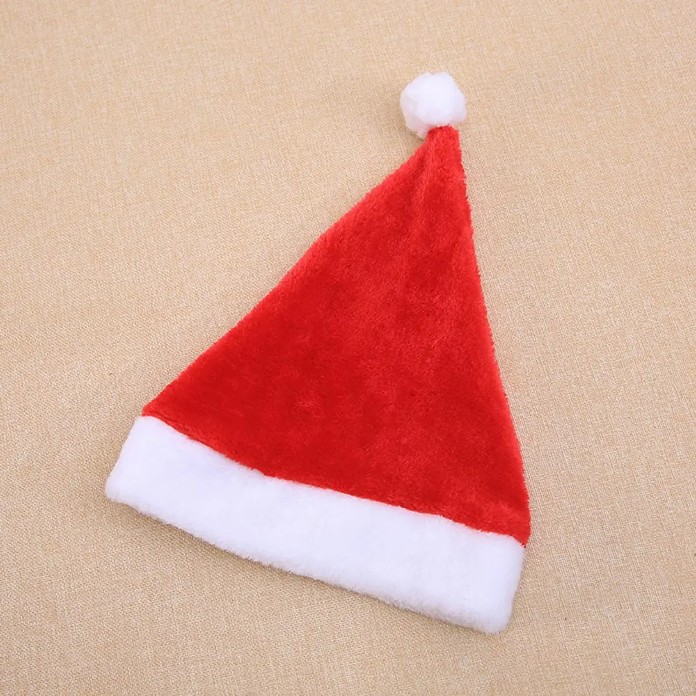 

Christmas Ornaments Gift Plush Santa Hat Adult Hat Party Supplies Adult Short Haired Velvet Hat Party Ornaments