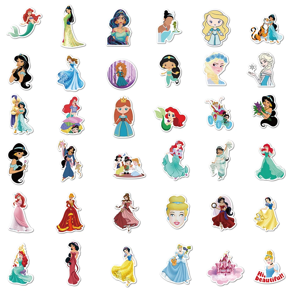 Disney-pegatinas de princesa de Frozen para ni&ntilde;os, juguetes de Winnie the Pooh, impermeables, para monopat&iacute;n, port&aacute;til, Stikers de dibujos animados, 10/50/100 Uds.-4