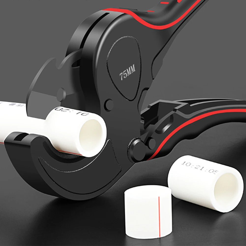 

Pipe Cutter 32-75MM Pipe Cutting Scissors Ratchet Cutter Tube Hose Plastic Pipes PVC/PPR Plumbing Manual Hand Tools