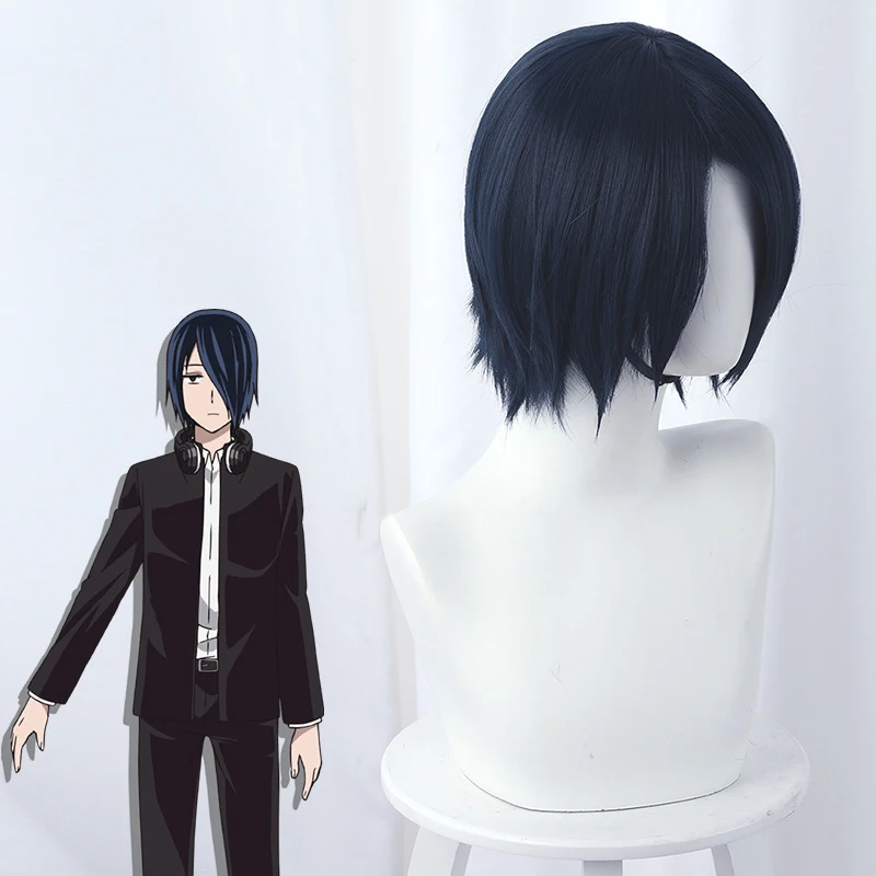 Kaguya-sama: Love is War Yu Ishigami темно-синий короткий парик для косплея термостойкий костюм