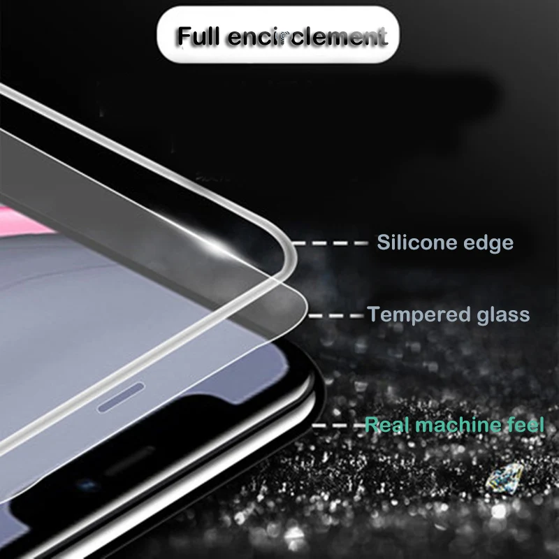 JAVY 2 шт. светящееся закаленное стекло для iPhone 12 11 Mini PRO Max предотвращает