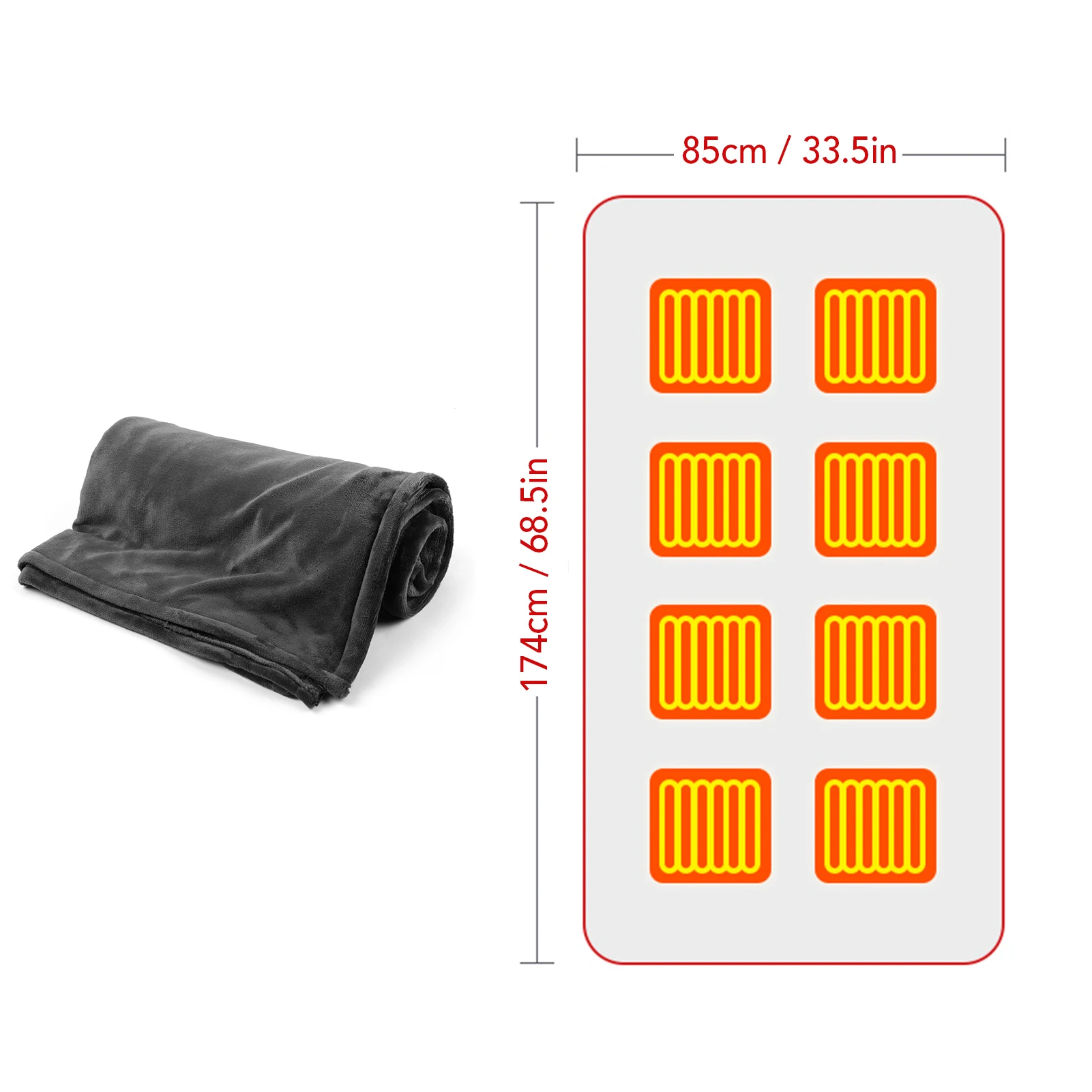 

Men/Women Electric Blanket Heated Blanket Washable USB Charging Electric Thermal Heating Shawl Insulated Heating Scarf