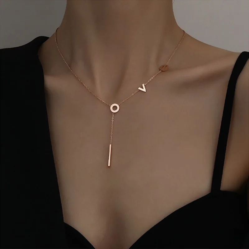 Модное минималистичное ожерелье с буквенным принтом для женщин корейское
