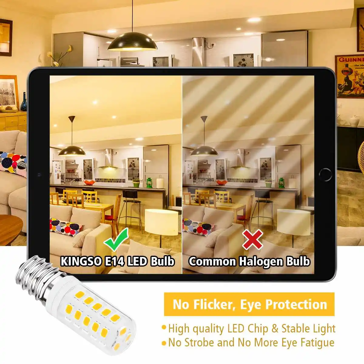 KingSo 5 PCS E14 Светодиодная лампа Кукурузная AC230V 3000K 5W 500Lm Керамическое основание для